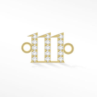 Angel Numbers 6mm Diamond 14k Yellow Gold Connectors for Permanent Jewelry