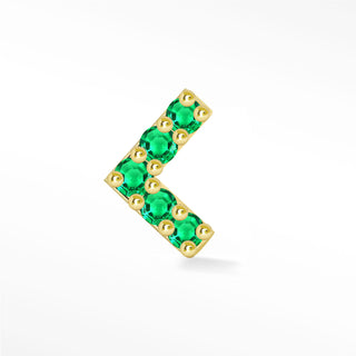 Flat Back Earring Emerald Arrow 14k Yellow