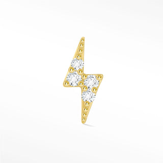 Flat Back Earring Diamond Lightning Bolt Med 14k Yellow