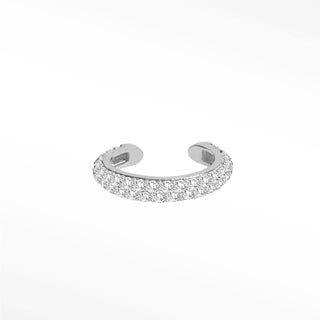 Ear Cuff Diamond Double Row Pave 14K White
