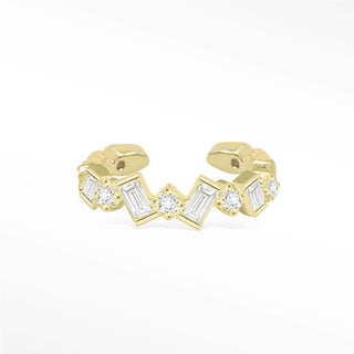 Ear Cuff Diamond Baguette Wave 14K Yellow