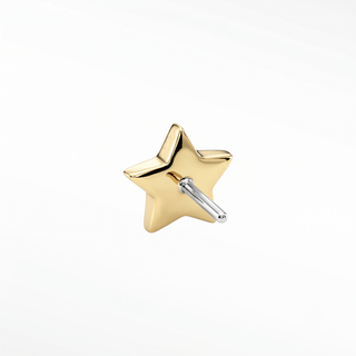 Flat Back Earring Diamond Star 14k Yellow