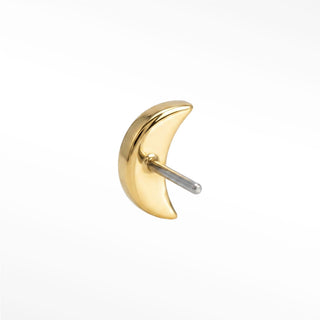 Flat Back Earring Diamond Moon 14k Yellow