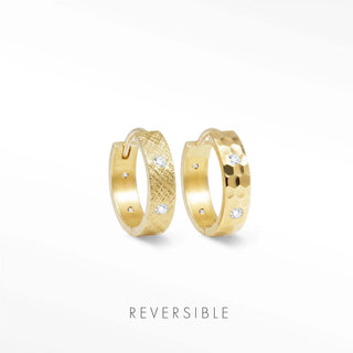 14k Gold Hoop Earrings 11mm front and back.