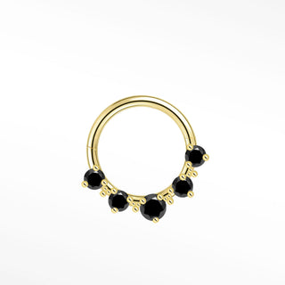 Clicker 16G Black Diamond Divine 14K Yellow