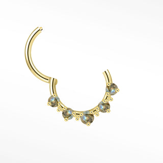Clicker 16G Labradorite Divine 14K Yellow