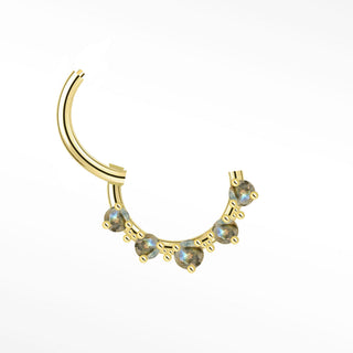 Clicker 16G Labradorite Divine 14K Yellow