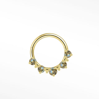 Clicker 16G Labradorite Divine 14K Yellow