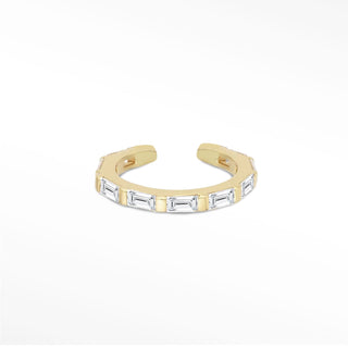 Ear Cuff Diamond Baguette Bar 14K Yellow