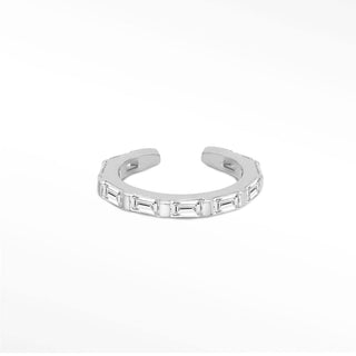 Ear Cuff Diamond Baguette Bar 14K White