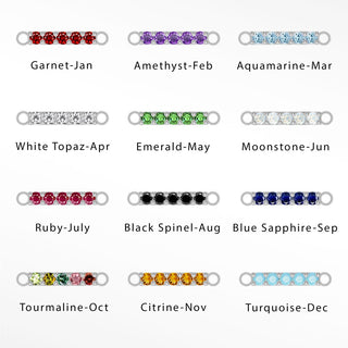 Bar Gemstone 11.5mm Silver Connectors for Permanent Jewelry