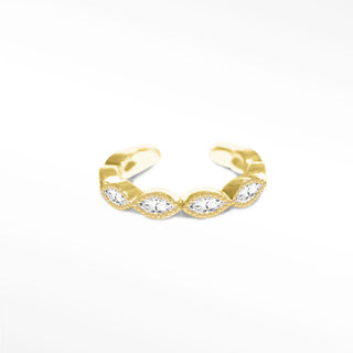 Ear Cuff Moissanite Marquise 14K Yellow