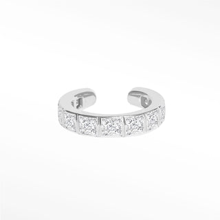 Ear Cuff Diamond Princess Cut 14K White