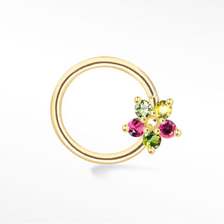 Baby Buttercup in Multi Tourmaline 14k Yellow Gold Seam Ring