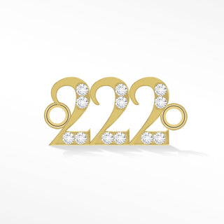 Angel Numbers 6mm Diamond 14k Yellow Gold Connectors for Permanent Jewelry