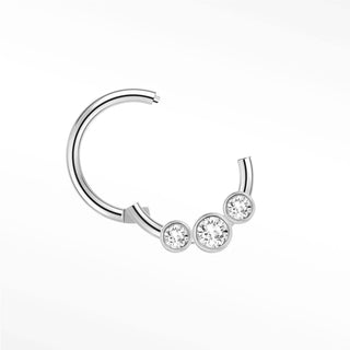 Clicker 18G Diamond Bezel Triple 14K White