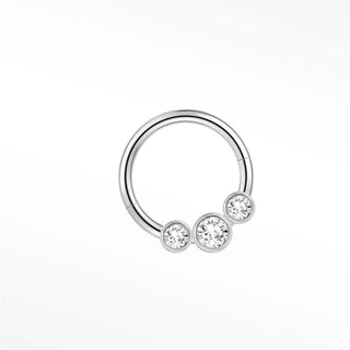 Clicker 18G Diamond Bezel Triple 14K White