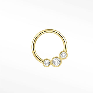 Diamond Round Bezel 16G Clicker 14k Yellow