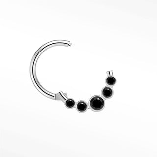 Clicker 16G Black Diamond Bezel Curved 14K White