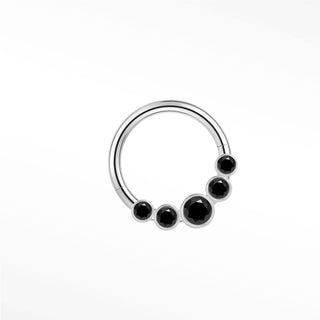Clicker 16G Black Diamond Bezel Curved 14K White