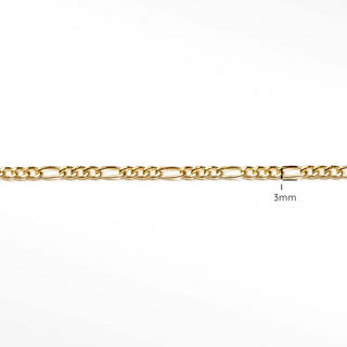 Figaro 3mm Yellow Gold Filled Chain for Permanent Jewelry