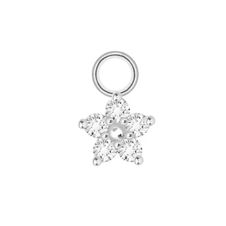 Diamond Buttercup Med Mini Charm 14K White Gold