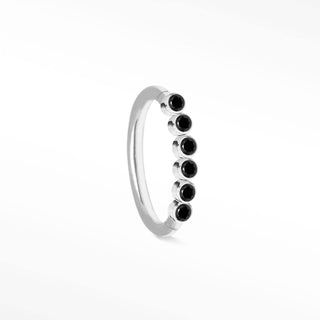 Clicker 18G Black Diamond Bezel 14K White