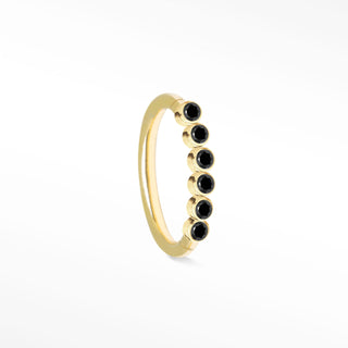 Clicker 18G Black Diamond Bezel 14K Yellow