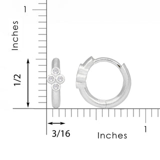 Brielle 13mm Diamond Gold 14k White Hoop Earrings