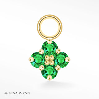 Emerald Clover Med Mini Charm 14K Yellow Gold