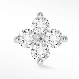 Flat Back Earring Diamond Clover X-Large 14k White