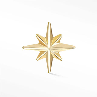 Flat Back Earring Shining Star Med 14k Yellow