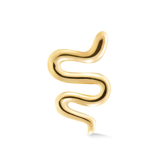 Flat Back Earring Snake Large 14k Yellow