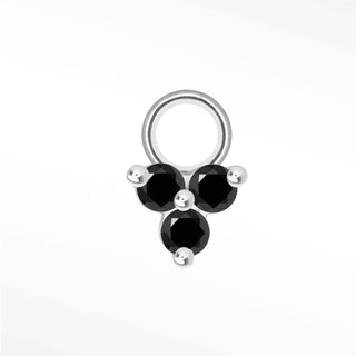 Black Diamond Trinity Mini Charm 14K White Gold