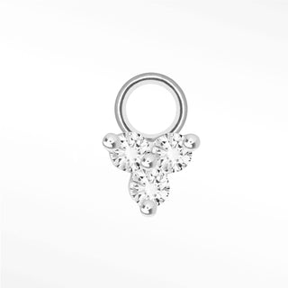 Diamond Trinity Mini Charm 14K White Gold