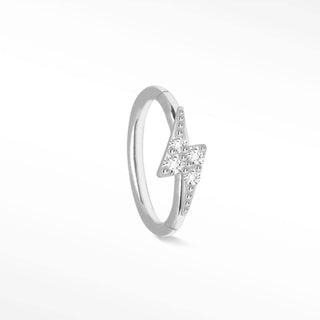 Clicker 16G Diamond Lightning Bolt 14K White