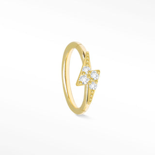 Diamond Lightning Bolt 16G Clicker 14K Yellow