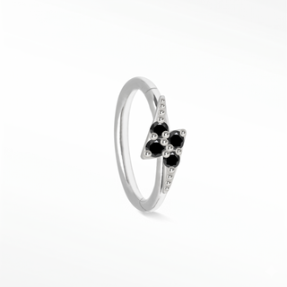 Clicker 16G Black Diamond Lightning Bolt 14K White