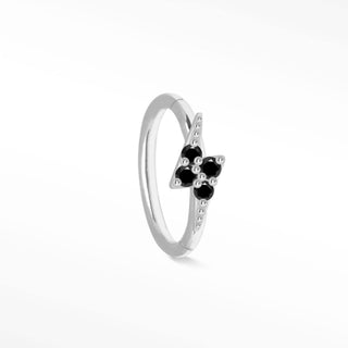 Clicker 16G Black Diamond Lightning Bolt 14K White