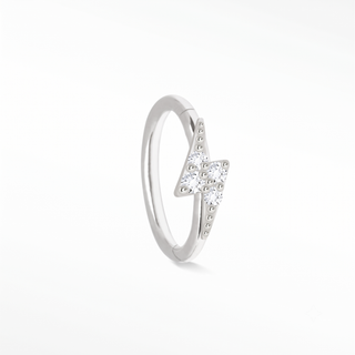 Clicker 18G Diamond Lightning Bolt 14K White
