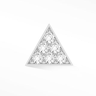 Flat Back Earring Diamond Pyramid Med 14k White