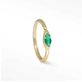 Marquise in Emerald Seam Ring 14k Gold