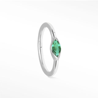 Clicker 16G Emerald Marquise 14K White