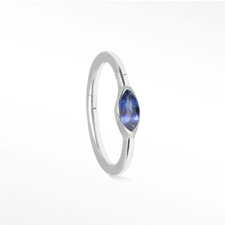 Clicker 18G Blue Sapphire Marquise 14K White