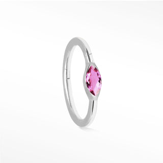 Clicker 18G Pink Sapphire Marquise 14K White