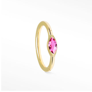 Clicker 16G Pink Sapphire Marquise 14K Yellow