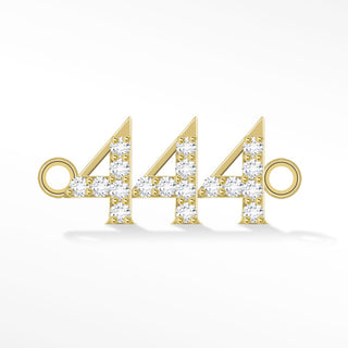 Angel Numbers 6mm Diamond 14k Yellow Gold Connectors for Permanent Jewelry