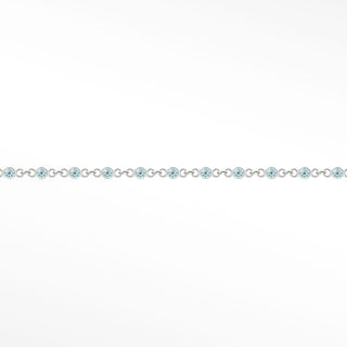 Wholesale Permanent Jewelry Prismatic Medium Aquamarine Gold 14k White Chain Designer Line