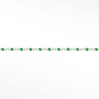 Wholesale Permanent Jewelry Prismatic Medium Emerald Gold 14k White Chain Designer Line
