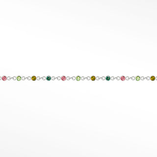 Wholesale Permanent Jewelry Prismatic Medium Multi Tourmaline Gold 14k White Chain Designer Line